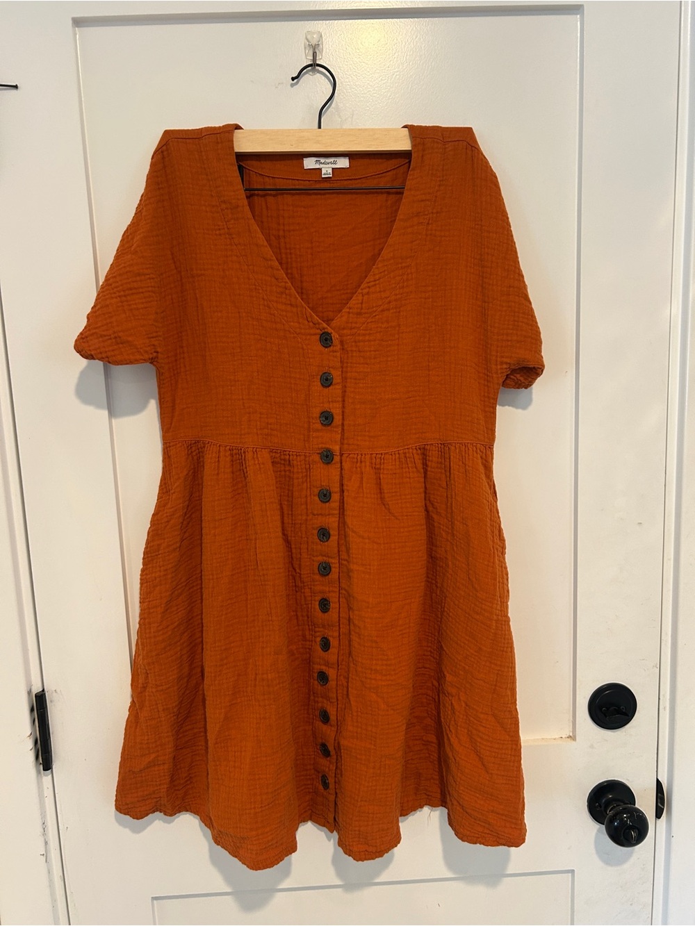 Madewell Lightspun Button-Front Mini Dress size small - Picture 2 of 8